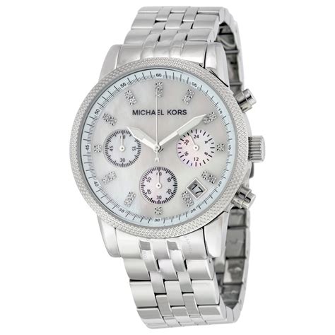 Michael Kors Chronograph Mother of Pearl Dial Ladies Watch MK5020